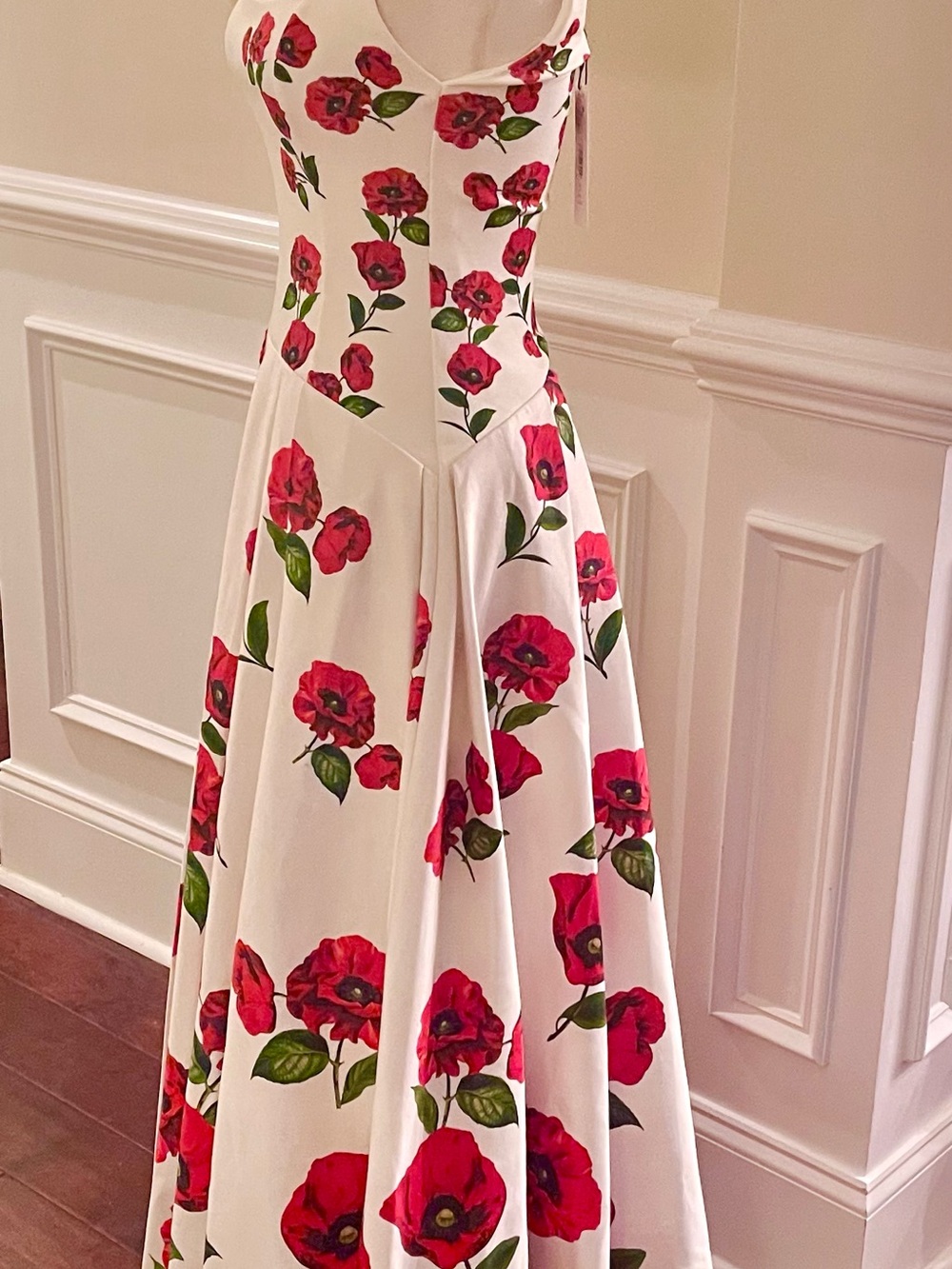 Alice + Olivia Adley Floral Midi Dress In Summer Poppy size 2 NWT - Picture 11 of 16